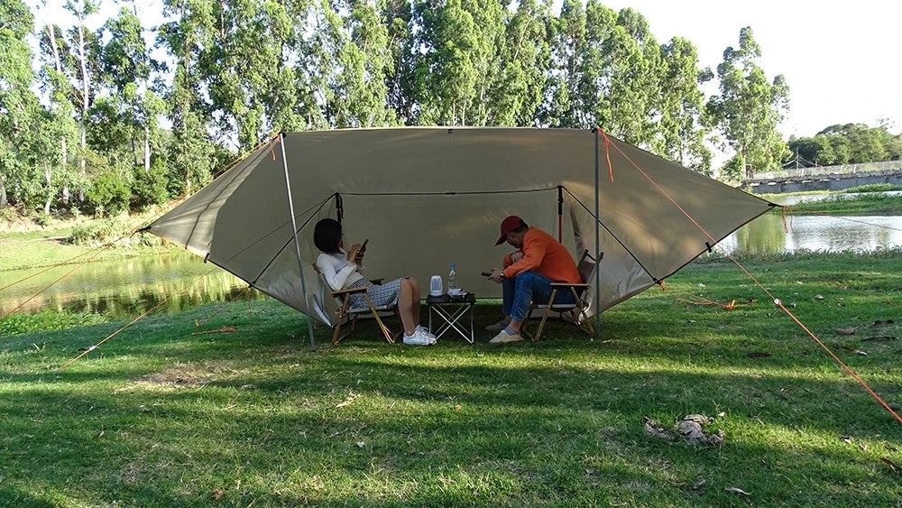 Waterdicht Camping Tarp met 19 Ophangpunten – Multifunctionele Outdoor Luifel voor Zon, Regen en Backpacken 3x3m / 3x4m / 4x4m