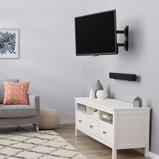 Universele TV Muurbeugel 17–55 inch – Draaibaar en Kantelbaar met Scharnierende Armen