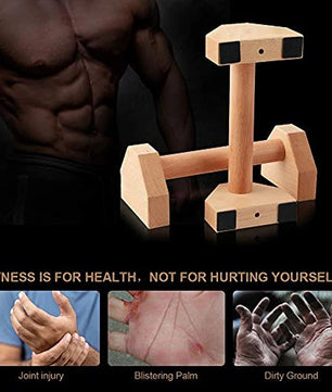 Houten Push-Up Bars Set – Antislip Parallettes voor Calisthenics en Krachttraining Thuis