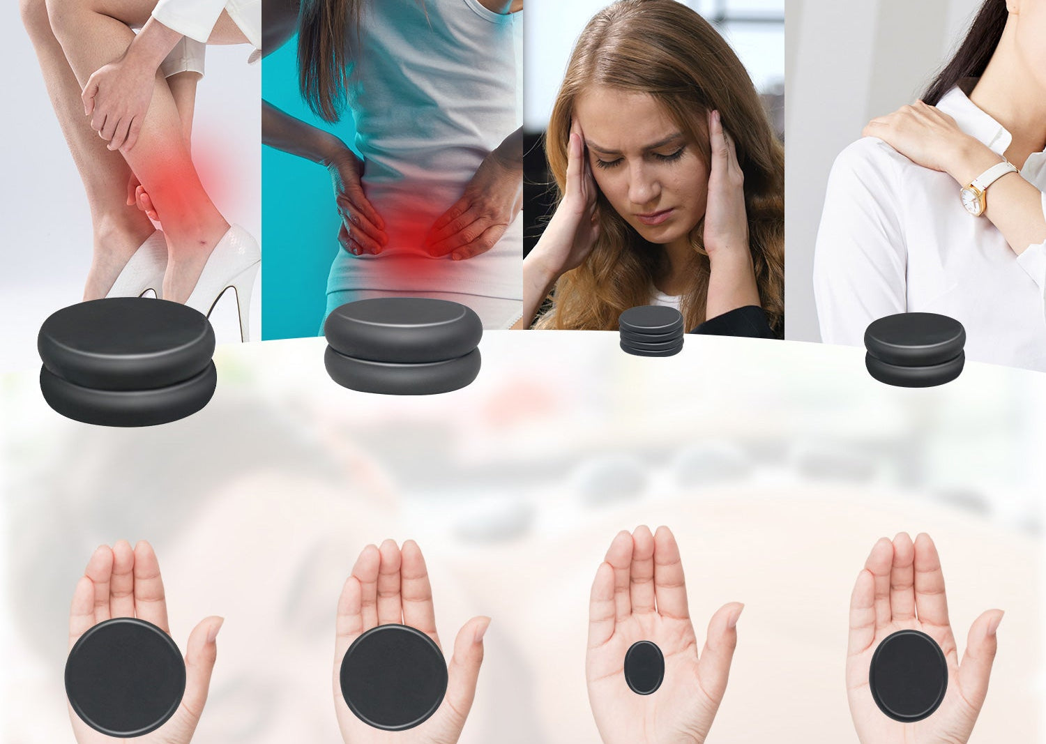 10-delige Hot Stone Massageset – Basalt Massagestenen voor Ontspanning en Professionele Lichaamsmassage