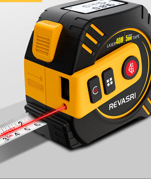 2-in-1 Laser Meetlint met LCD Scherm en Stalen Rolmaat