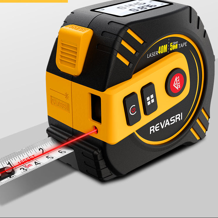 2-in-1 Laser Meetlint met LCD Scherm en Stalen Rolmaat