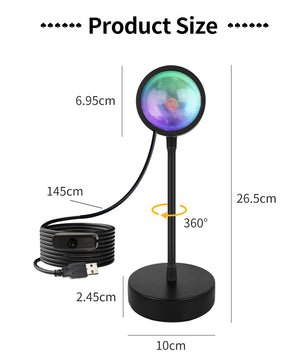 Slimme Zonsondergang Lamp – LED Projectie Nachtlamp met RGB, App Bediening en Afstandsbediening