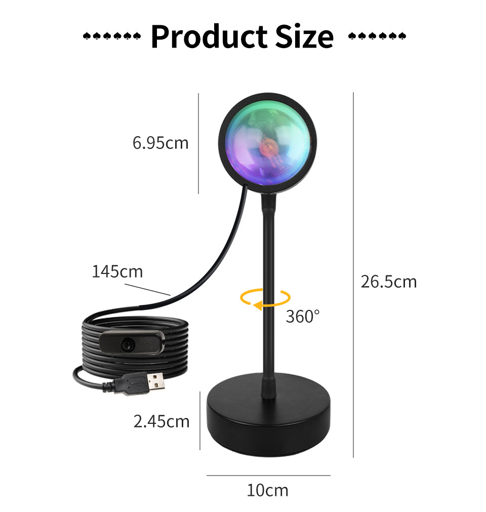 Slimme Zonsondergang Lamp – LED Projectie Nachtlamp met RGB, App Bediening en Afstandsbediening
