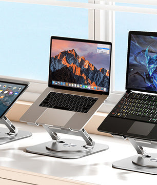 360° Draaibare Laptopstandaard Aluminium – Verstelbare Bureauverhoger voor Notebook