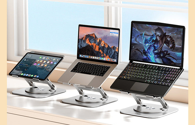 360° Draaibare Laptopstandaard Aluminium – Verstelbare Bureauverhoger voor Notebook