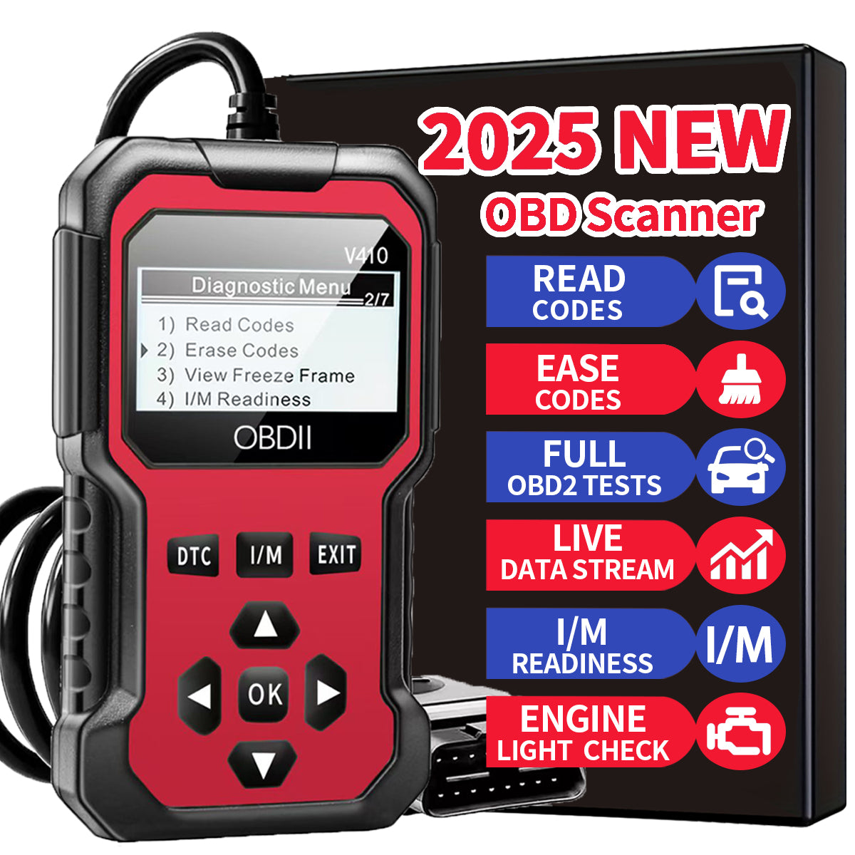 OBD2 Auto Diagnosescanner – Foutcode Lezer voor Alle Voertuigen vanaf 1996