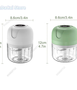USB Draadloze Elektrische Knoflookstamper 250 ml – Compacte Groentehakker met 6 Messen