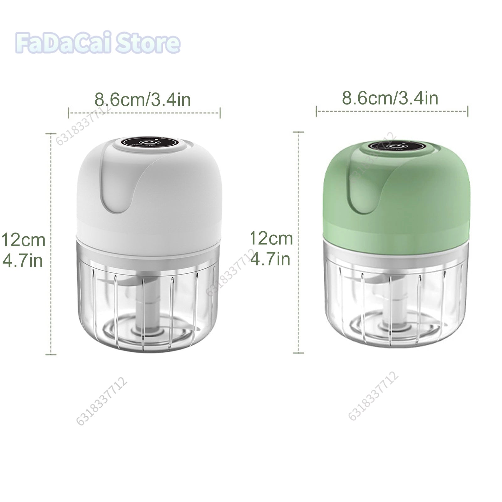 USB Draadloze Elektrische Knoflookstamper 250 ml – Compacte Groentehakker met 6 Messen