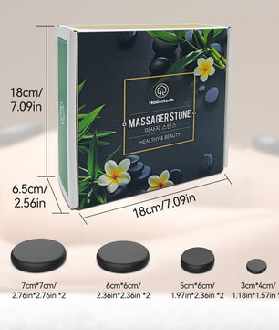 10-delige Hot Stone Massageset – Basalt Massagestenen voor Ontspanning en Professionele Lichaamsmassage