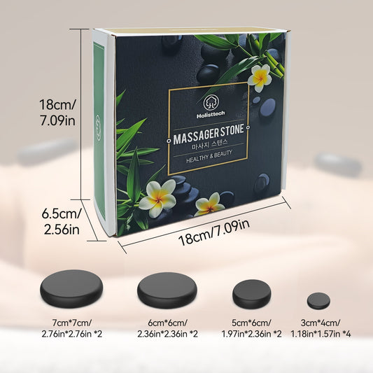 10-delige Hot Stone Massageset – Basalt Massagestenen voor Ontspanning en Professionele Lichaamsmassage