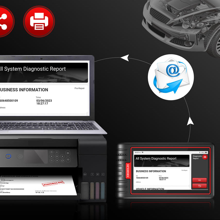 OBD2 Diagnosetool met Tablet – Auto Scanner met 28 Servicefuncties