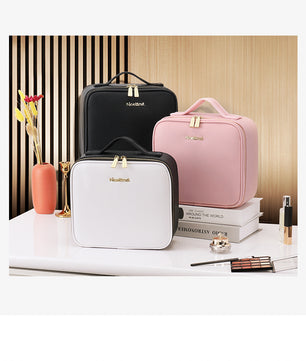 Make-up Koffer met Spiegel en Verlichting – Waterdichte Organizer met Verdelers