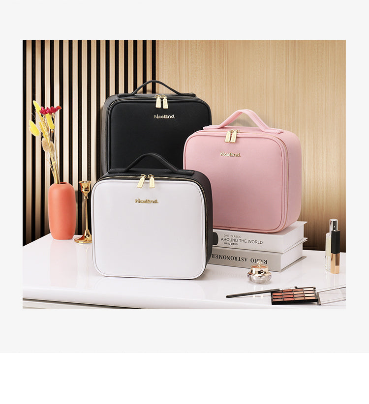 Make-up Koffer met Spiegel en Verlichting – Waterdichte Organizer met Verdelers