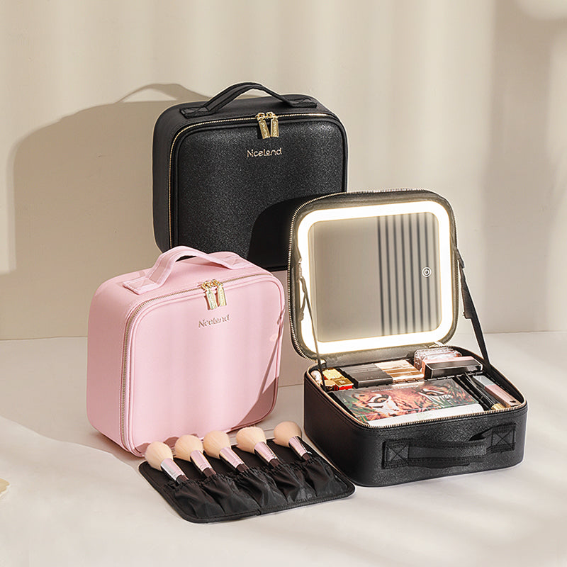 Make-up Koffer met Spiegel en Verdelers – Waterdichte Cosmetische Organizer