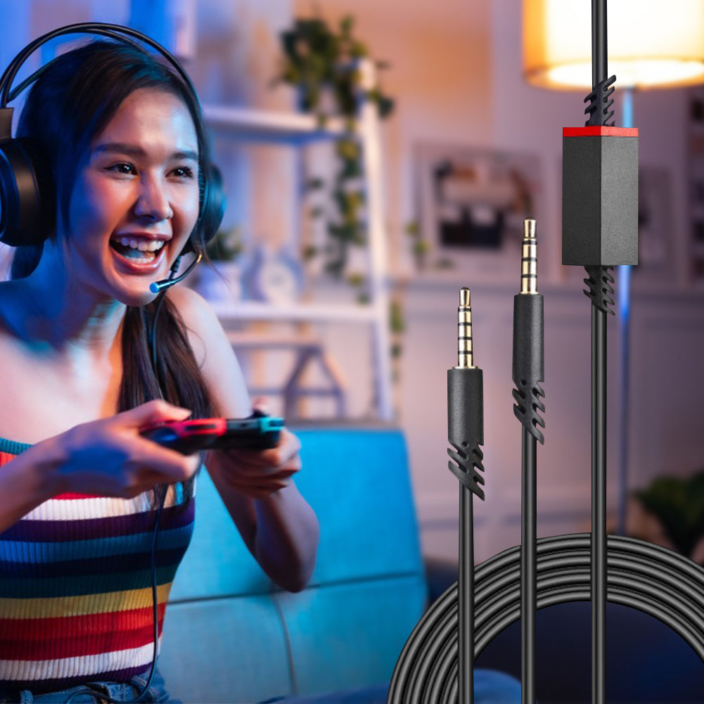 Headset Audio Kabel met Inline Mute – 2m Vervangingskabel voor Gaming Headsets