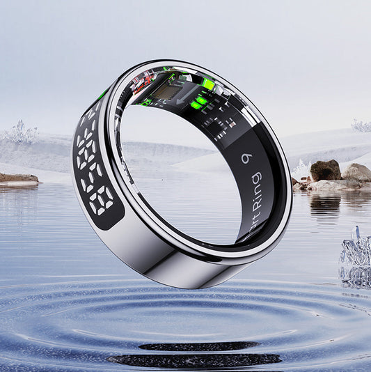Slimme Ring met Touch Display en Draadloos Opladen – Gezondheidsmonitor en Waterdicht