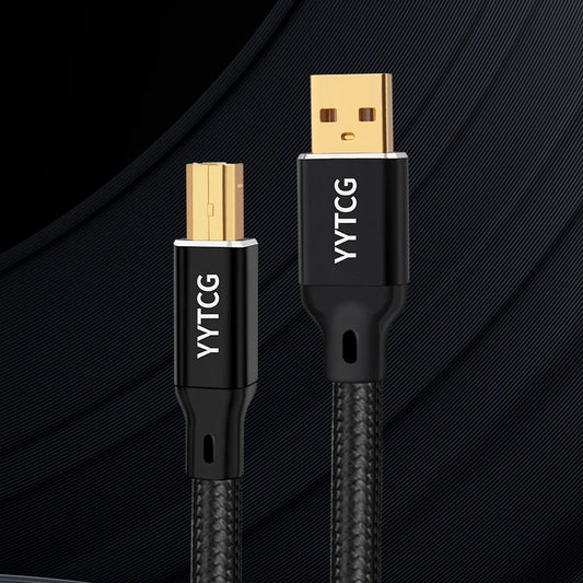 Hifi USB Audiokabel – OCC Verzilverde DAC Kabel Type A-B / C-B / C-C