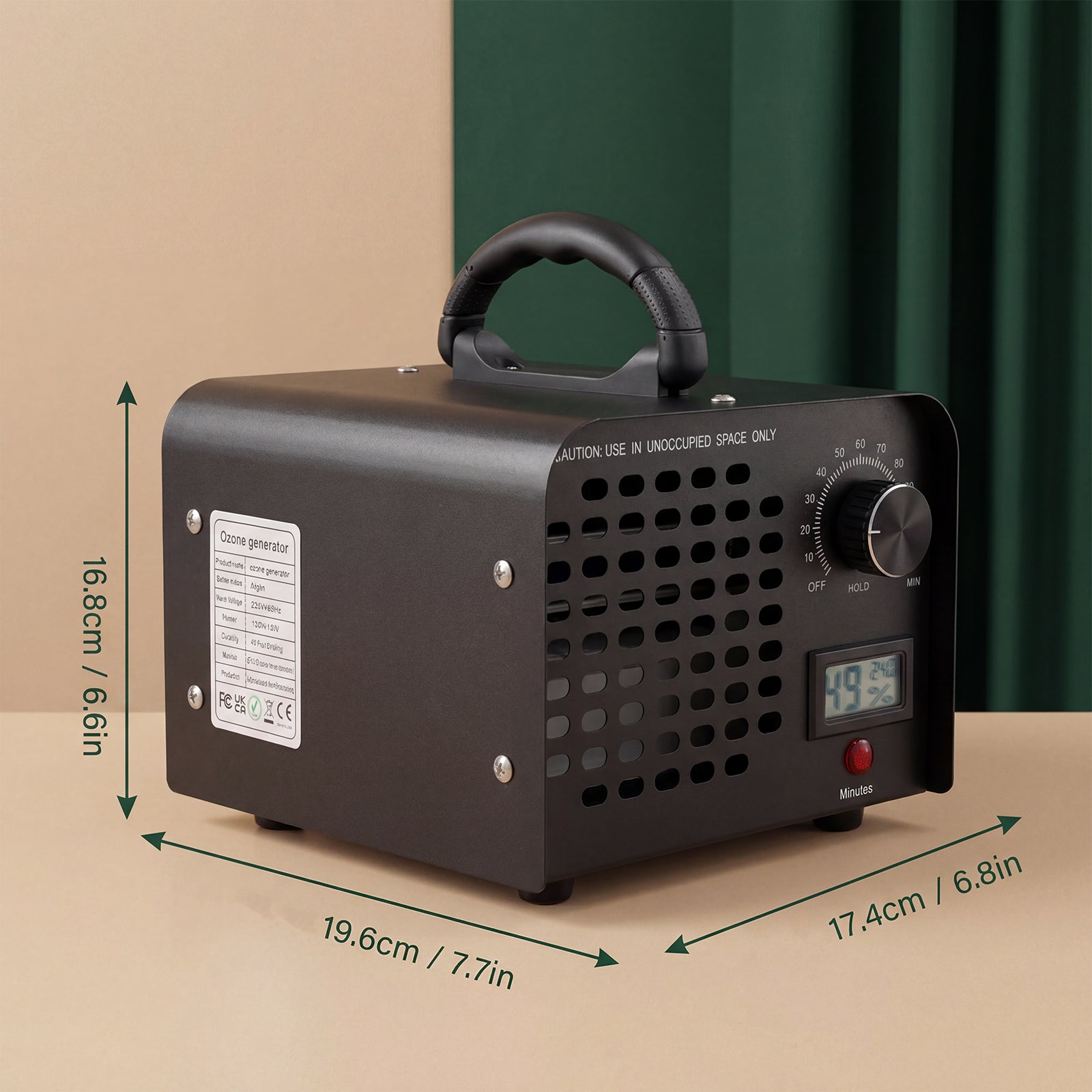 Ozongenerator Luchtreiniger 60000 mg/u – Krachtige Geurverwijderaar met Timer
