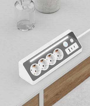 Stekkerdoos met 4 Stopcontacten, USB en Type-C met Schakelaar