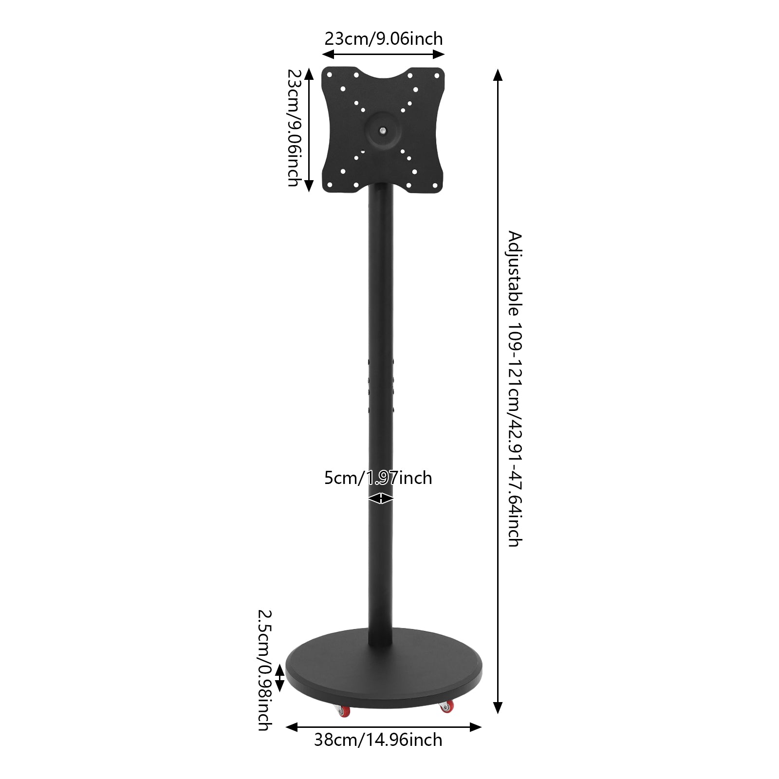 Mobiele TV Standaard 10–42 inch – Draaibaar en In Hoogte Verstelbaar met Wielen