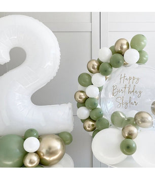 Grote Cijfer Folieballon – Crème Karamel Nummer Ballon voor Feestdecoratie