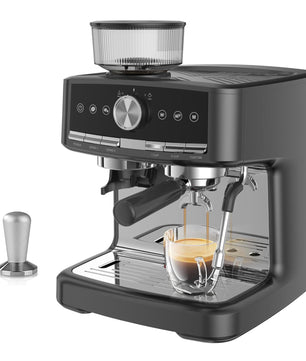 Espressomachine 15 Bar met Bonenmolen en Melkopschuimer