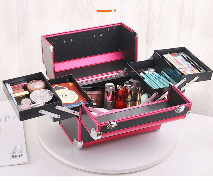 Aluminium Make-up Koffer – Draagbare Cosmetische Organizer met Handvat