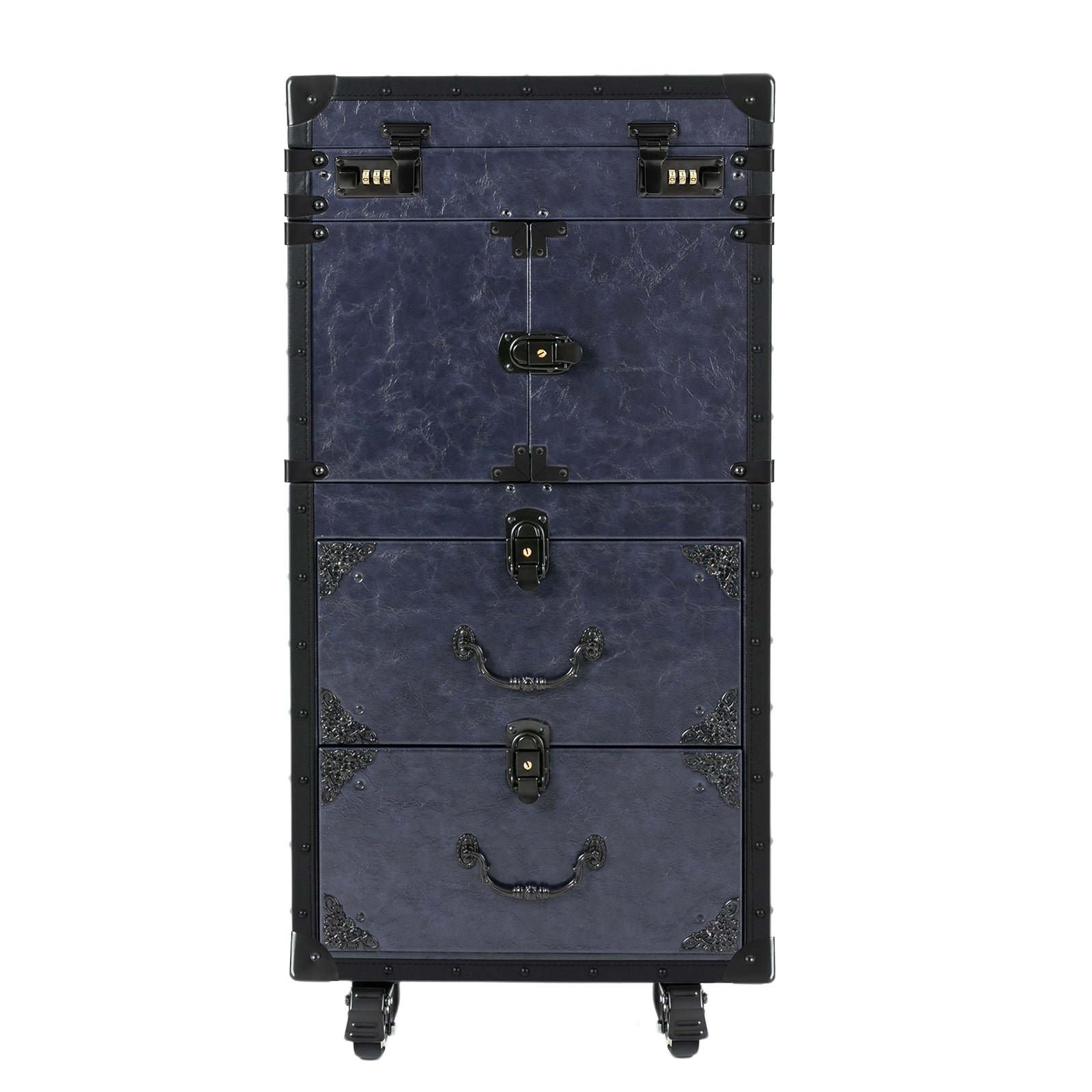 Vintage Make-up Trolley met Wielen – Afsluitbare Cosmetische Koffer met Grote Capaciteit