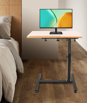 Verstelbaar Laptopbureau met Wielen – 360° Draaibaar Staand Werkstation