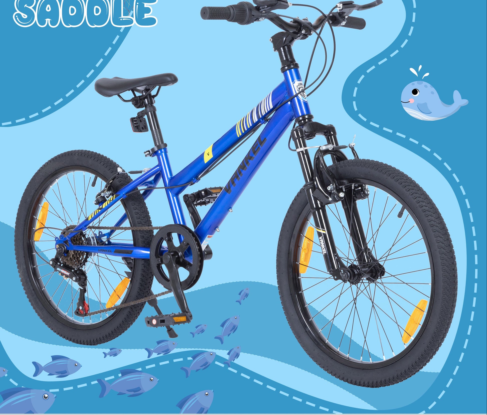 20 Inch Kinder Mountainbike – Met 6 Versnellingen, Achtervering en V-Brakes, Lichtgewicht en Sportief