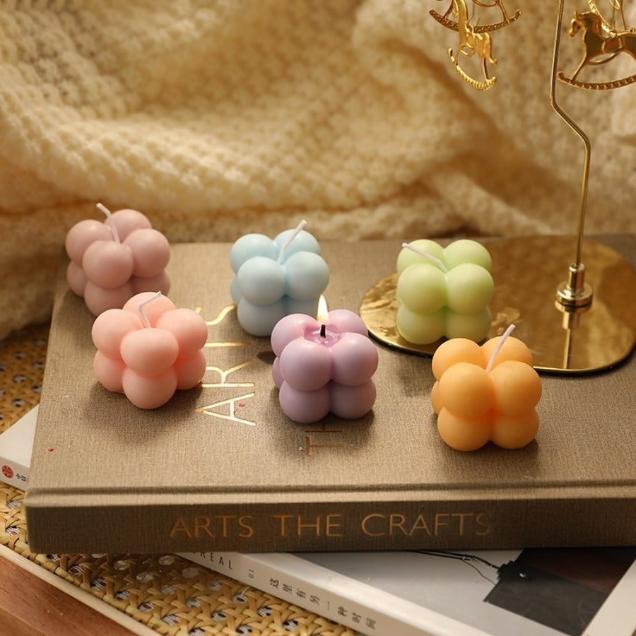 Mini Kubus Aromatherapie Kaars – Decoratieve Geurkaars voor Sfeer en Cadeau