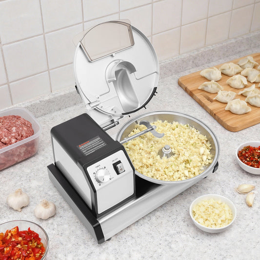 Commerciële Voedselprocessor 5L – Elektrische Groentehakker en Vleesmolen met Timer 250W