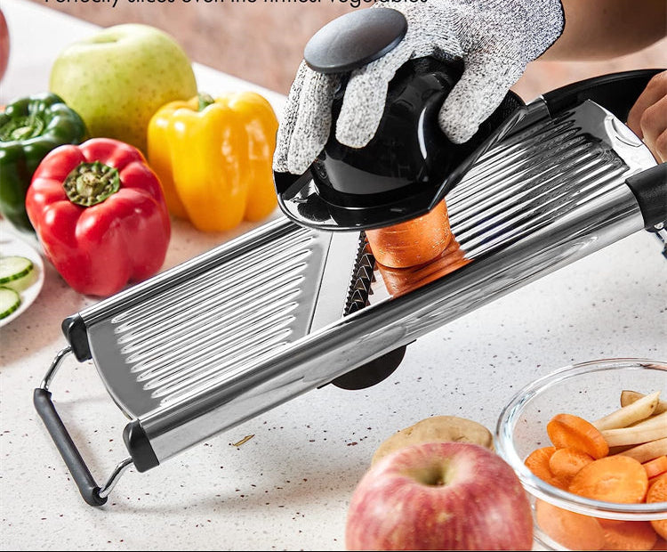 Verstelbare Mandoline Groentesnijder – RVS Snijmachine voor Aardappel, Ui en Groenten