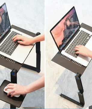 Verstelbare Laptoptafel met Koeling – Opklapbaar Schootbureau met Muismat