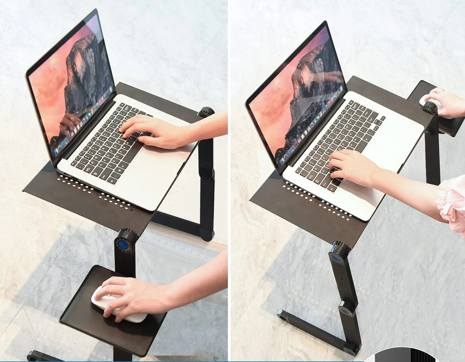 Verstelbare Laptoptafel met Koeling – Opklapbaar Schootbureau met Muismat