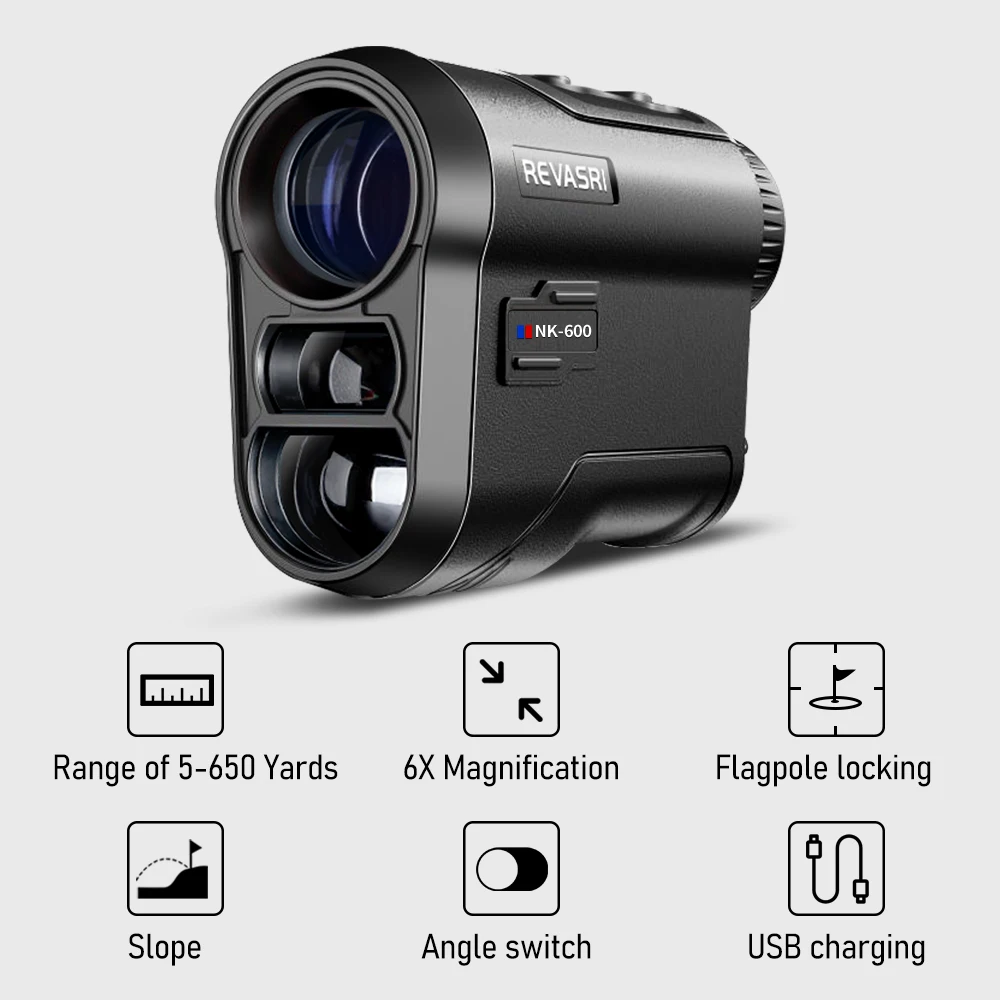 Golf Laser Afstandsmeter 600m – Hellingscompensatie, Trilling en USB-C Oplaadbaar