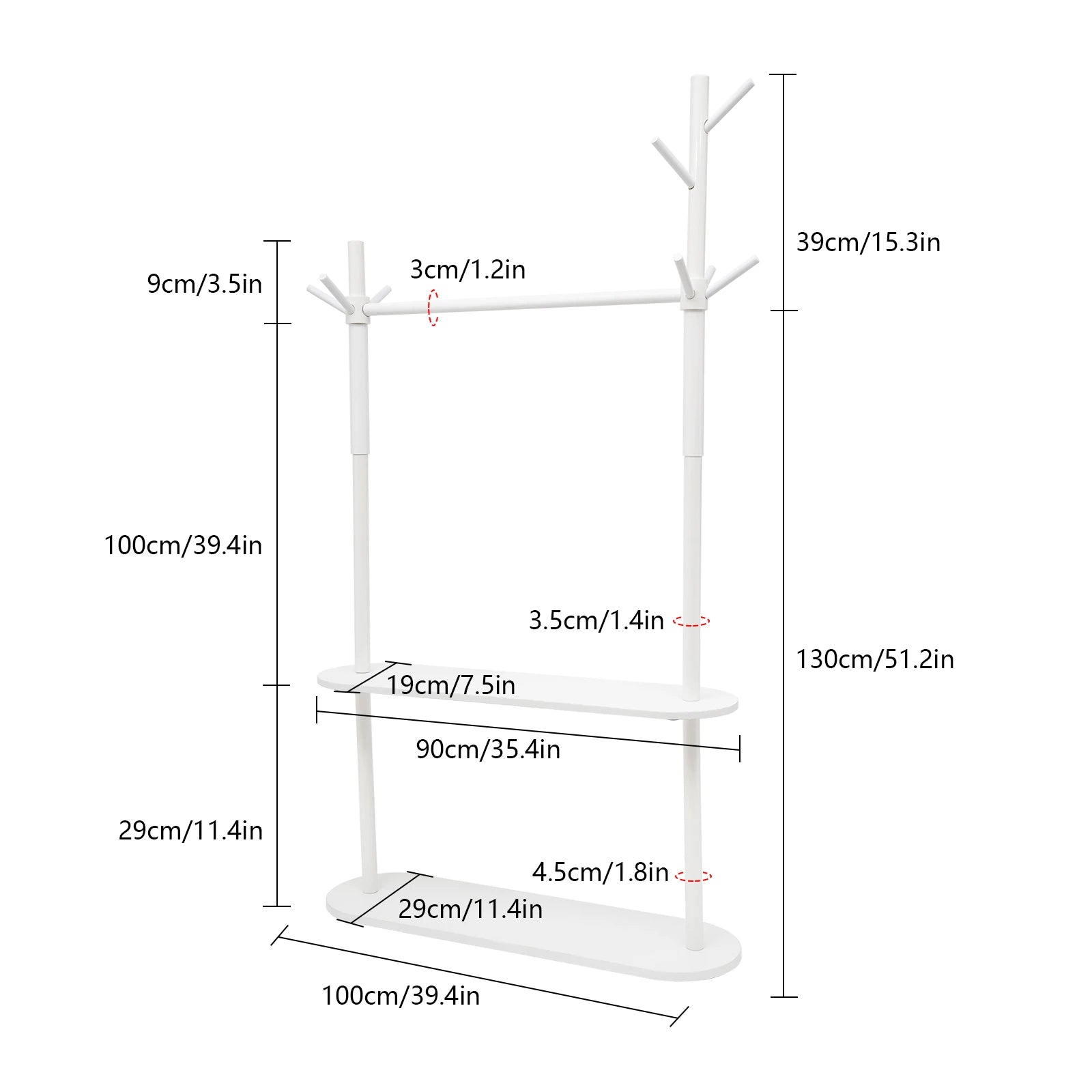 Sedia XL Kledingrek - Wit