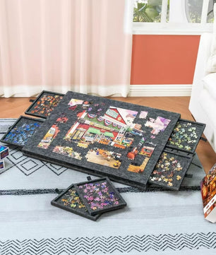 Opvouwbaar Vilten Puzzelbord met Beugel – Draagbare Puzzeltafel met Opbergfunctie