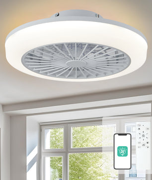 Plafondventilator met Verlichting – Smart Dimbaar, Stil, 6 Snelheden en Afstandsbediening
