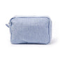 Seersucker Make-up Tas met Ruches – Gestreepte Cosmetische Reistas met Rits