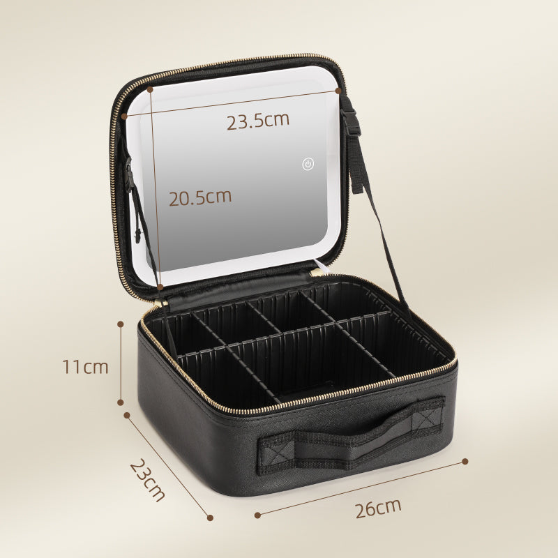 Make-up Koffer met Spiegel en Verdelers – Waterdichte Cosmetische Organizer