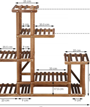 Plantenrek Natuurlijk Dennenhout - 6 Niveaus