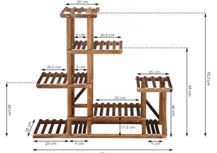 Plantenrek Natuurlijk Dennenhout - 6 Niveaus