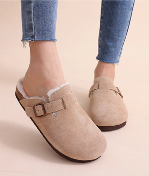 KIDMI Boston-style Suède Pantoffels -  Pluche Gevoerd