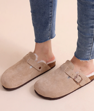 KIDMI Boston-style Suède Pantoffels -  Pluche Gevoerd