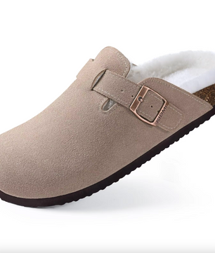 KIDMI Boston-style Suède Pantoffels -  Pluche Gevoerd