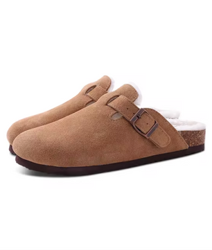 KIDMI Boston-style Suède Pantoffels -  Pluche Gevoerd
