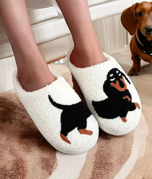 Teckel Pantoffels - Pluche Gevoerd met Antislip