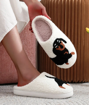 Teckel Pantoffels - Pluche Gevoerd met Antislip